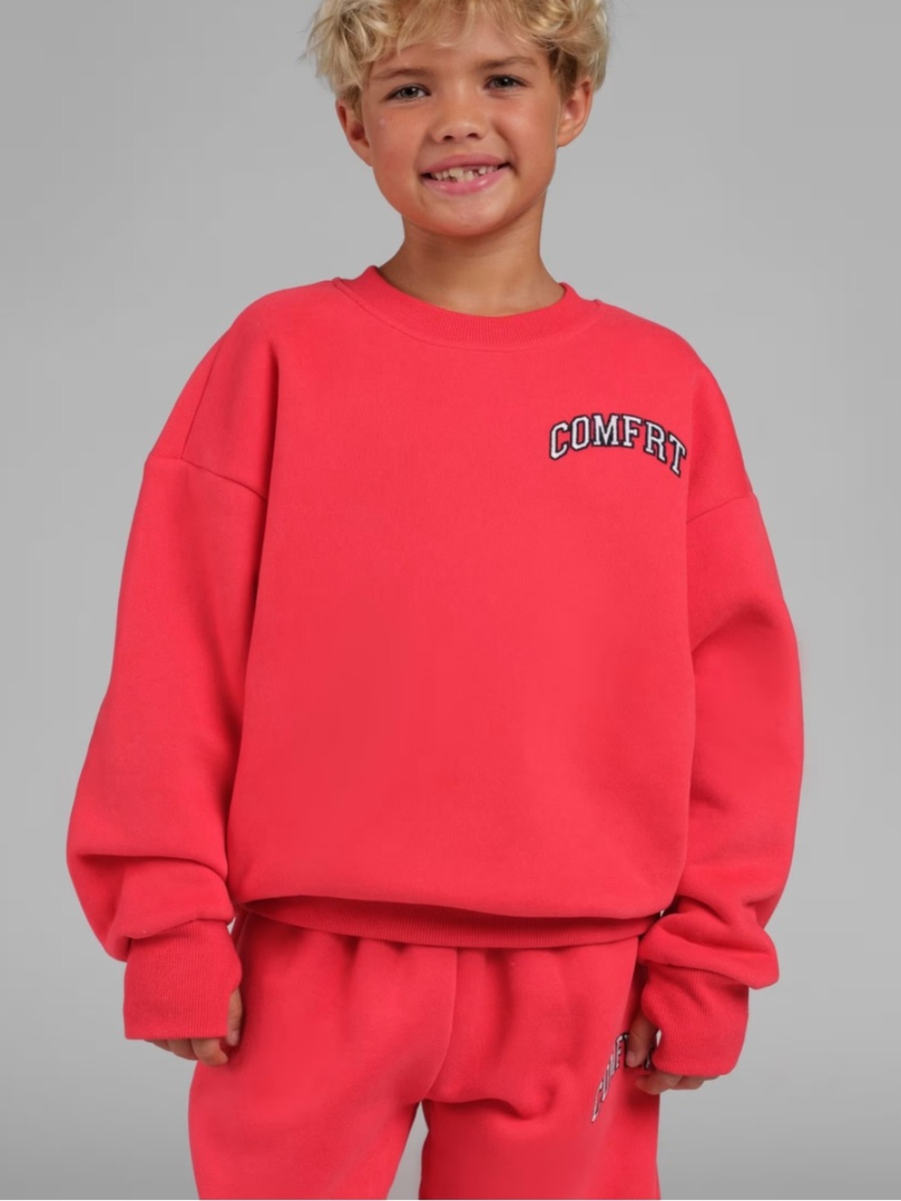 Comfort-Logo Kids Sweatshirt in Hibiscus